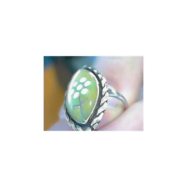 Native American Mother of Pearl & Turquoise Flower Sterling Silver Ring Chipper's Jewelry Bonney Lake, WA