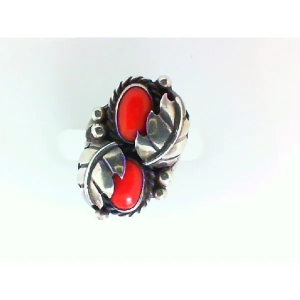 Genuine Coral Sterling Silver Native American Ring Chipper's Jewelry Bonney Lake, WA