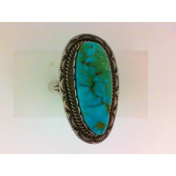 Turquoise Mountain Turquoise Sterling Silver Native American Ring Chipper's Jewelry Bonney Lake, WA