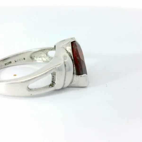 Rhodium Plated Sterling Silver Garnet Ring Image 3 Chipper's Jewelry Bonney Lake, WA