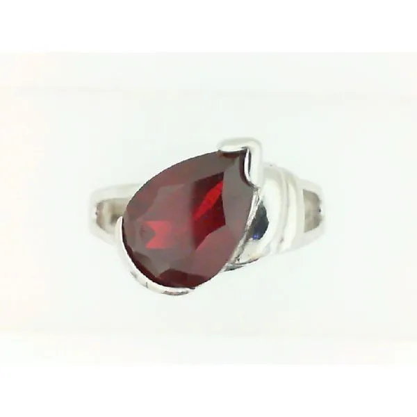 Rhodium Plated Sterling Silver Garnet Ring Chipper's Jewelry Bonney Lake, WA