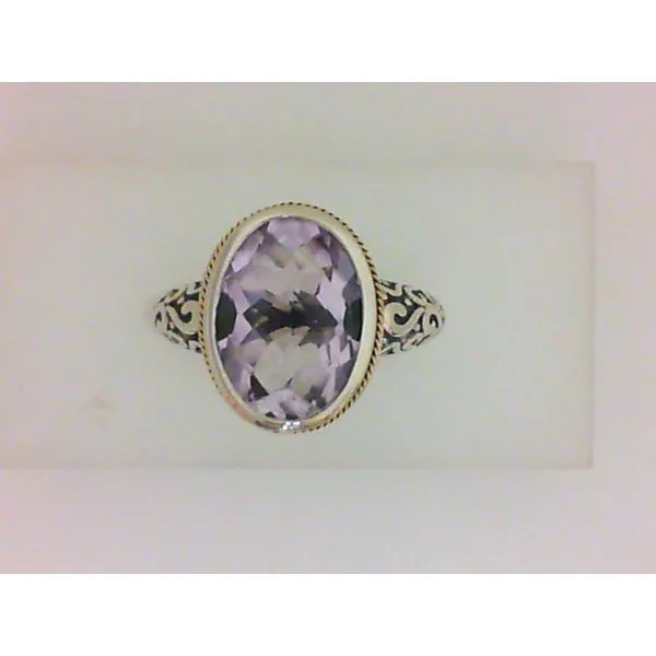 Pink Amethyst Sterling Silver Ring with 18KGP Chipper's Jewelry Bonney Lake, WA