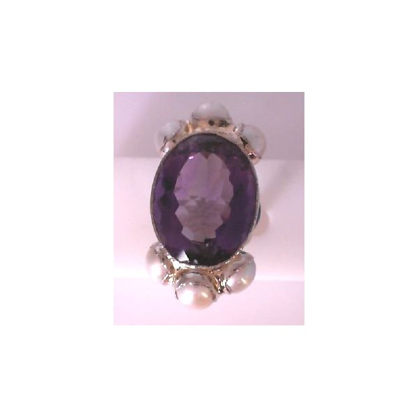 Sterling Silver Amethyst & Cultured Pearls Ring Chipper's Jewelry Bonney Lake, WA