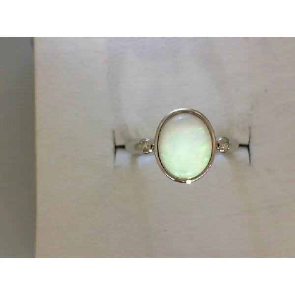 1.53ct Oval Opal and .05ctw Dias Ring Chipper's Jewelry Bonney Lake, WA