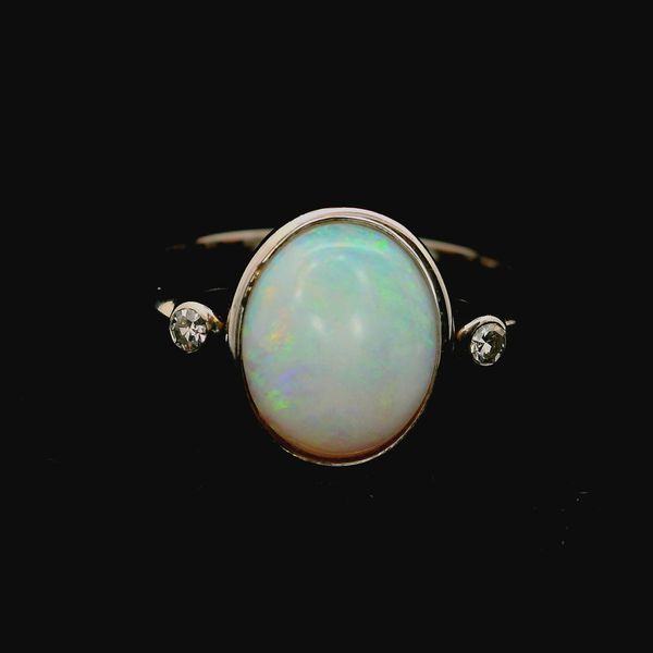Oval Opal and Dias Ring Chipper's Jewelry Bonney Lake, WA