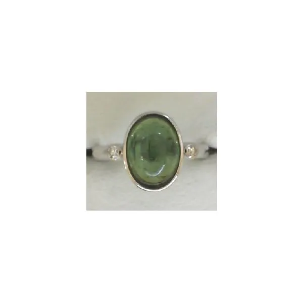 Sterling Silver Green Tourmaline Cabochon Ring Chipper's Jewelry Bonney Lake, WA