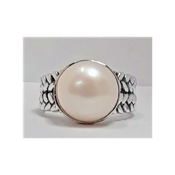 Sterling Silver Button Freshwater Pearl Ring Chipper's Jewelry Bonney Lake, WA