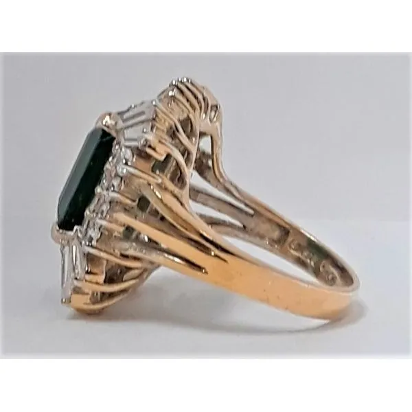 Gold Plated Sterling Silver Deep Green Center Stone Ring Image 2 Chipper's Jewelry Bonney Lake, WA