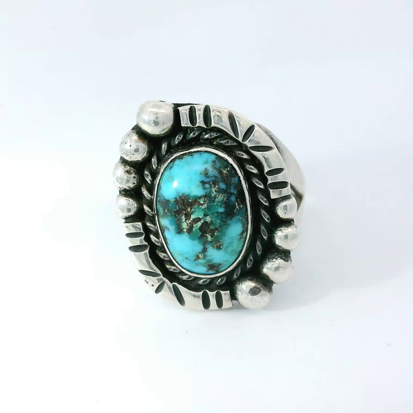 Native American Turquoise Sterling Silver Ring Image 2 Chipper's Jewelry Bonney Lake, WA