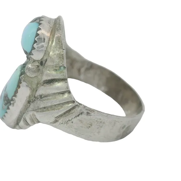 Vintage Sterling Silver Native American Turquoise Ring Sz. 13 Image 2 Chipper's Jewelry Bonney Lake, WA
