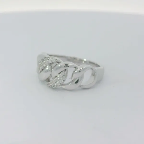 Sterling Silver White Sapphire Chain Style Ring Sz. 7 Image 4 Chipper's Jewelry Bonney Lake, WA