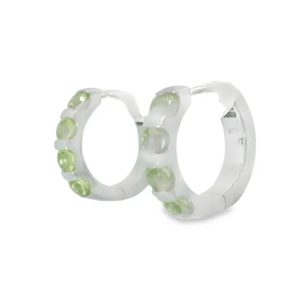 Sterling Silver Peridot Huggie Hoop Earrings Image 4 Chipper's Jewelry Bonney Lake, WA
