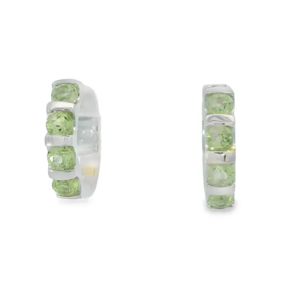 Sterling Silver Peridot Huggie Hoop Earrings Chipper's Jewelry Bonney Lake, WA