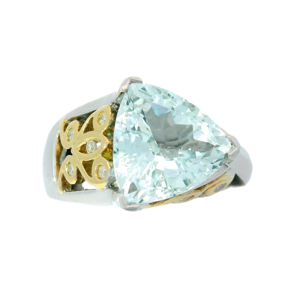 Sterling/18K Aquamarine Ring Chipper's Jewelry Bonney Lake, WA