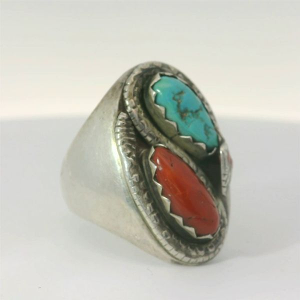 Viintage Snake Turquoise Coral Ring Sz. 11.5 Image 3 Chipper's Jewelry Bonney Lake, WA