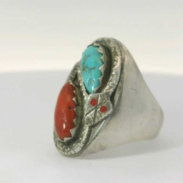 Viintage Snake Turquoise Coral Ring Sz. 11.5 Image 4 Chipper's Jewelry Bonney Lake, WA