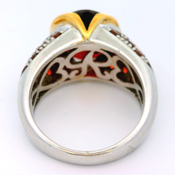 Sterling Silver 18K Gold Accent, Garnet Ring, size 7 Image 2 Chipper's Jewelry Bonney Lake, WA