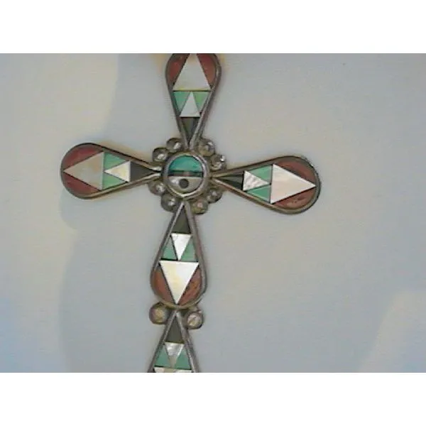 Native American Zuni cross w/mixed stone inlay Chipper's Jewelry Bonney Lake, WA