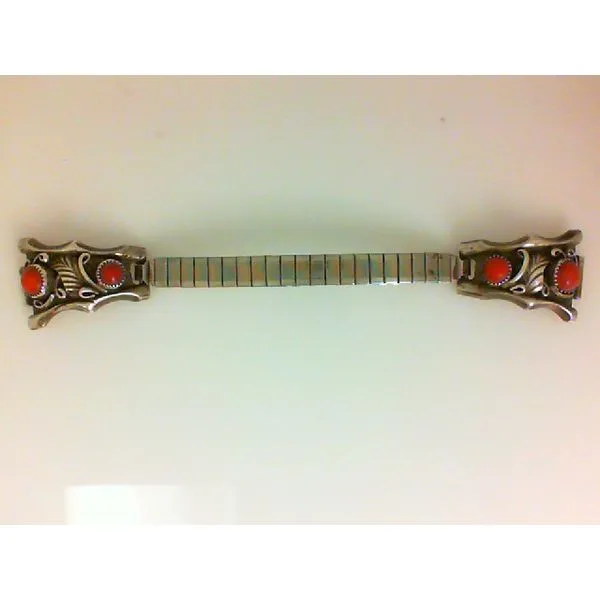 Native American Coral Navajo Handmade Reeves Sterling Silver Watch Band Chipper's Jewelry Bonney Lake, WA
