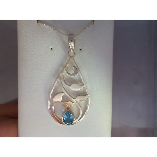 Sterling Silver Blue Topaz Pendant Chipper's Jewelry Bonney Lake, WA