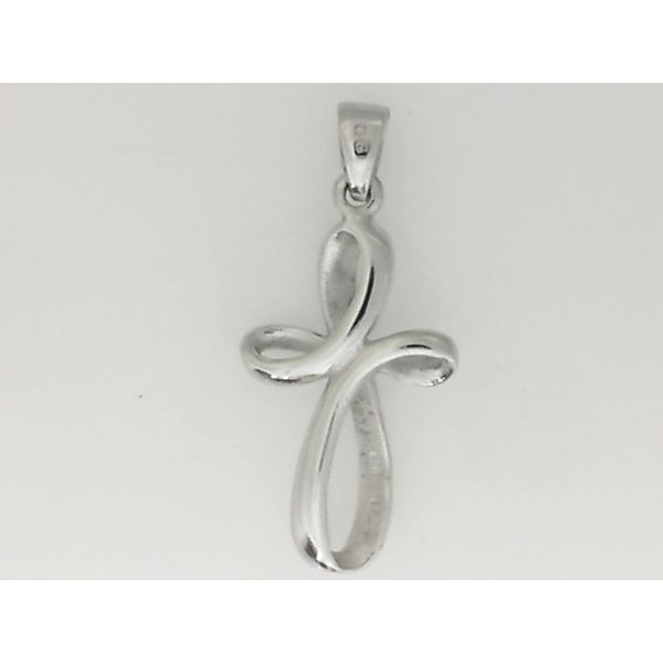 Sterling Silver Rhodium-plated Polished Cross Pendant Chipper's Jewelry Bonney Lake, WA