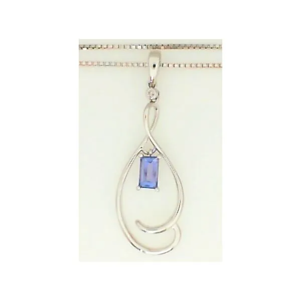.63ct Tanzanite with 925 .016ct Dia on 20" 925 Box Chain Chipper's Jewelry Bonney Lake, WA