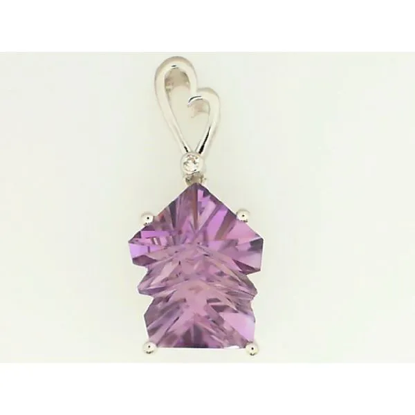 8.48ct Amethyst Fantasy Cut Five Sided Silver Pendant Image 2 Chipper's Jewelry Bonney Lake, WA