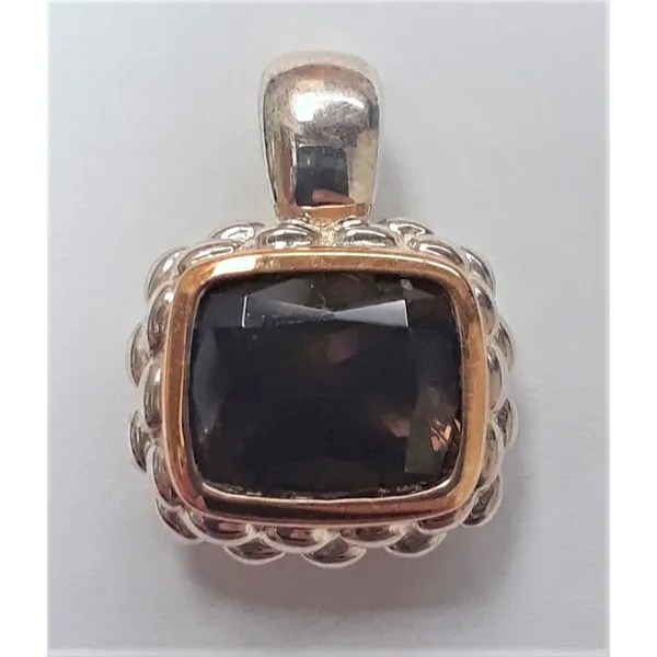 Sterling Silver and 18kt Pendant w/ Brown Stone Chipper's Jewelry Bonney Lake, WA