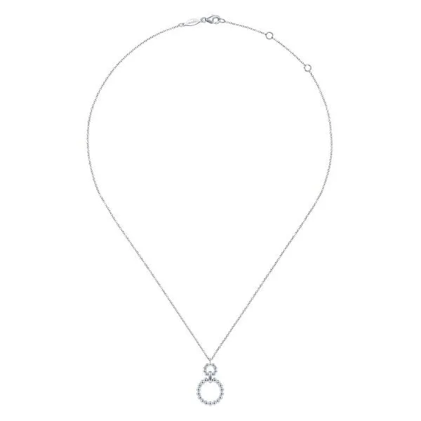 925 Beaded Necklace with 17.5" Chain, Stationed at 15.5" & 16.5" Pendant or Charm Image 2 Chipper's Jewelry Bonney Lake, WA