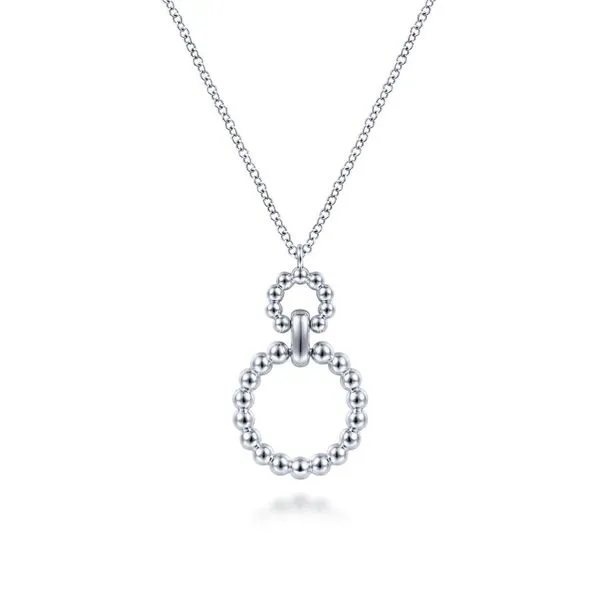 925 Beaded Necklace with 17.5" Chain, Stationed at 15.5" & 16.5" Pendant or Charm Chipper's Jewelry Bonney Lake, WA