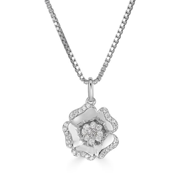 White Sapphire Flower Pendant Chipper's Jewelry Bonney Lake, WA