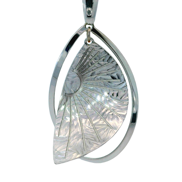 Silver Sunray Leaf Necklace Image 2 Chipper's Jewelry Bonney Lake, WA