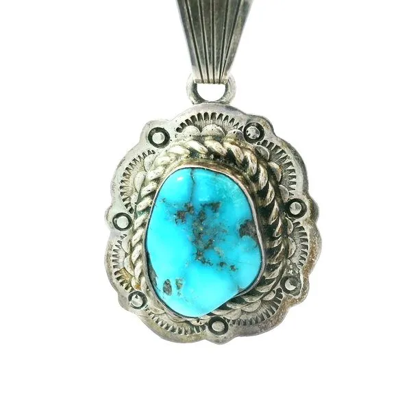 Vintage Native American Turquoise Pendant with 24" Chain Chipper's Jewelry Bonney Lake, WA