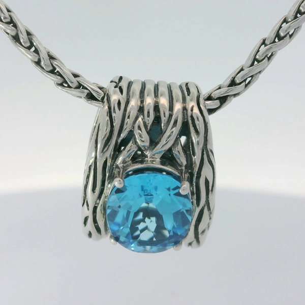 Sterling Silver Blue Topaz Pendant Chipper's Jewelry Bonney Lake, WA