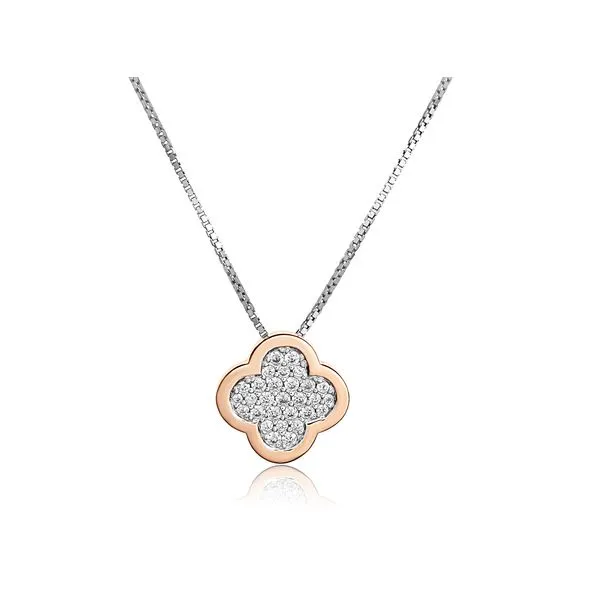 Sterling Silver White Sapphire Clover Pendant Chipper's Jewelry Bonney Lake, WA