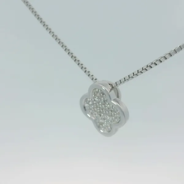 Sterling Silver White Sapphire Clover Pendantw/18-20