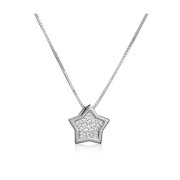 Sterling Silver White Sapphire Star Pendant Chipper's Jewelry Bonney Lake, WA