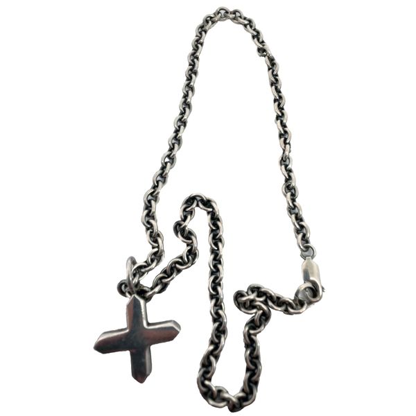 Vintage Sterling Silver Lois Hill Cross Pendant w/ 18