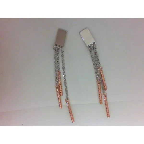 Sterling Silver and Rose Gold Plated Tab and Tube Earrings Chipper's Jewelry Bonney Lake, WA
