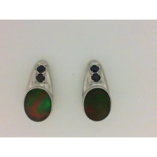 Sterling Silver Ammolite Earring Image 2 Chipper's Jewelry Bonney Lake, WA