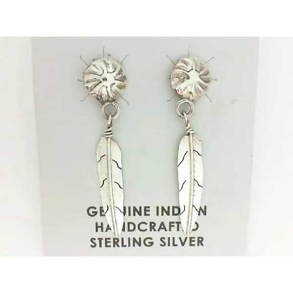 925 Feather Earrings Indian Handcrafted Chipper's Jewelry Bonney Lake, WA