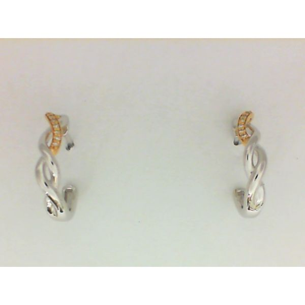 Sterling Silver Two-Tone Twist Hoop Earrings with Diamonds Chipper's Jewelry Bonney Lake, WA