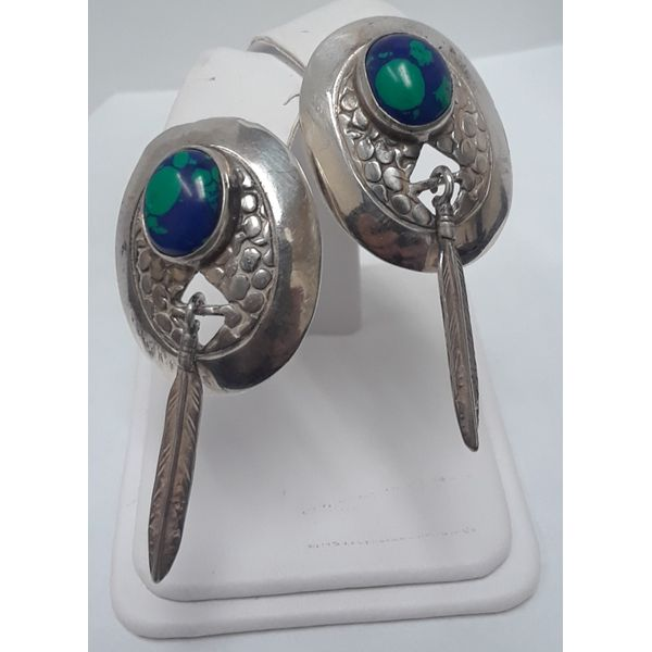 Sterling Silver Stud Earrings w/ Feather Dangles Chipper's Jewelry Bonney Lake, WA