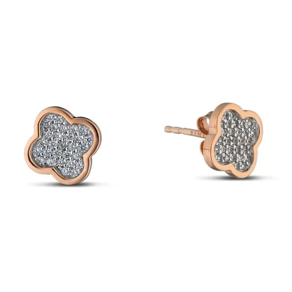 Sterling Silver White Sapphire Clover Stud Earrings Chipper's Jewelry Bonney Lake, WA