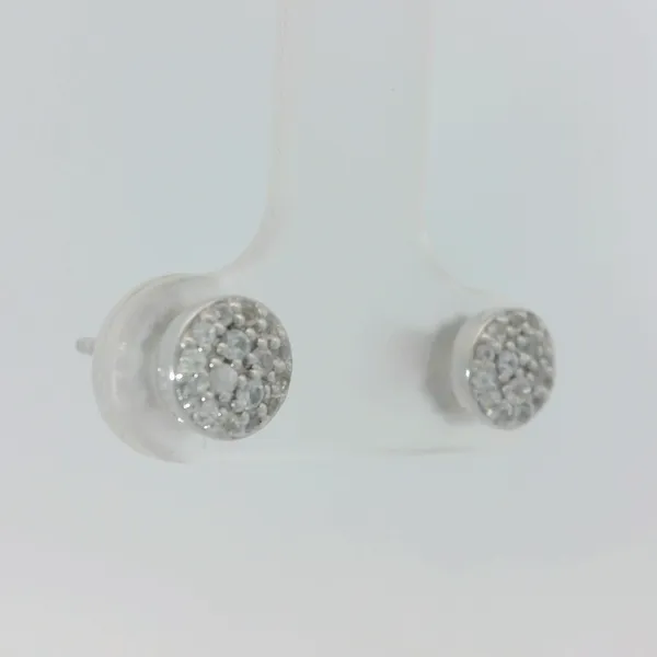 Sterling Silver White Saphire Cluster Stud Earrings Image 3 Chipper's Jewelry Bonney Lake, WA