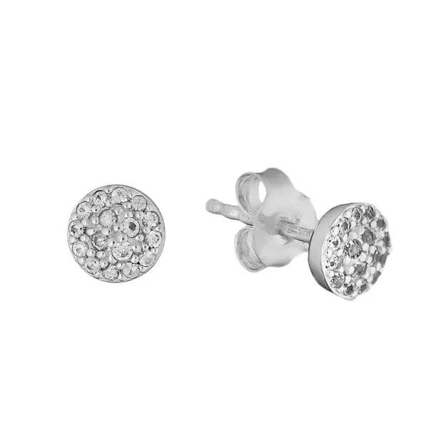 Sterling Silver White Sapphire Cluster Stud Earrings Chipper's Jewelry Bonney Lake, WA