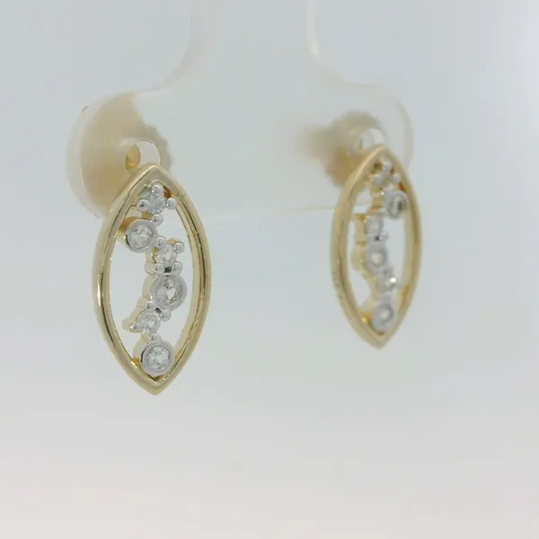 Sterling Silver White Sapphire Cluster Stud Earrings Yellow Gold Plated Image 3 Chipper's Jewelry Bonney Lake, WA