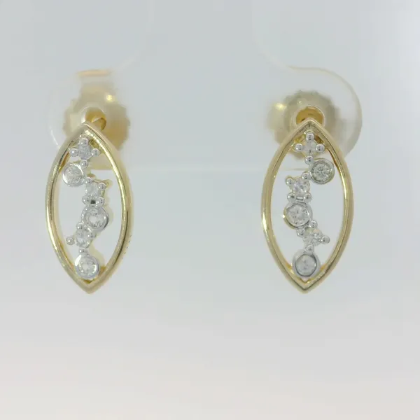 Sterling Silver White Sapphire Cluster Stud Earrings Yellow Gold Plated Chipper's Jewelry Bonney Lake, WA