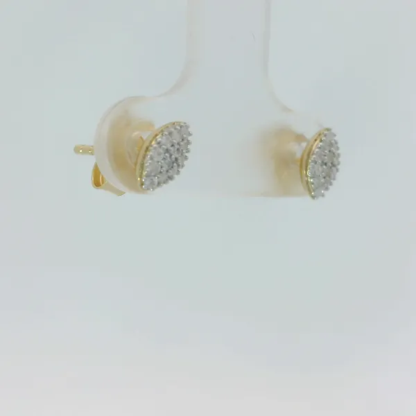 Sterling Silver White Sapphire Marquise Cluster Stud Earrings Yellow Gold Plated Image 3 Chipper's Jewelry Bonney Lake, WA