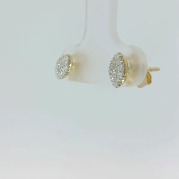 Sterling Silver White Sapphire Marquise Cluster Stud Earrings Yellow Gold Plated Image 4 Chipper's Jewelry Bonney Lake, WA